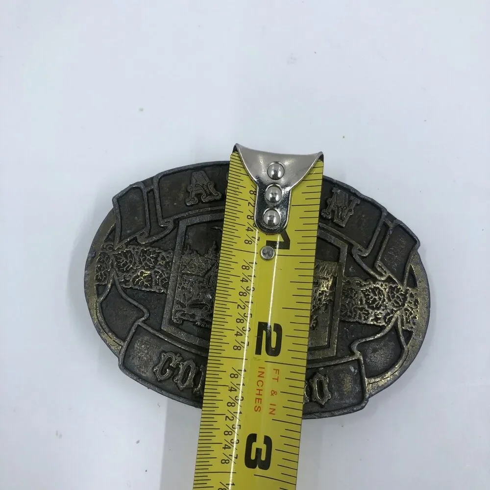 Belt Buckle Aspen Colorado Dark Brass or Bronze Colorado  3 1/4 “x 2 1/2